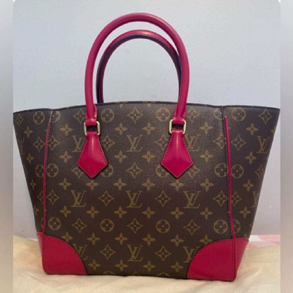 Louis Vuitton Brown and Pink Monogram Tote - Picture 1 of 1
